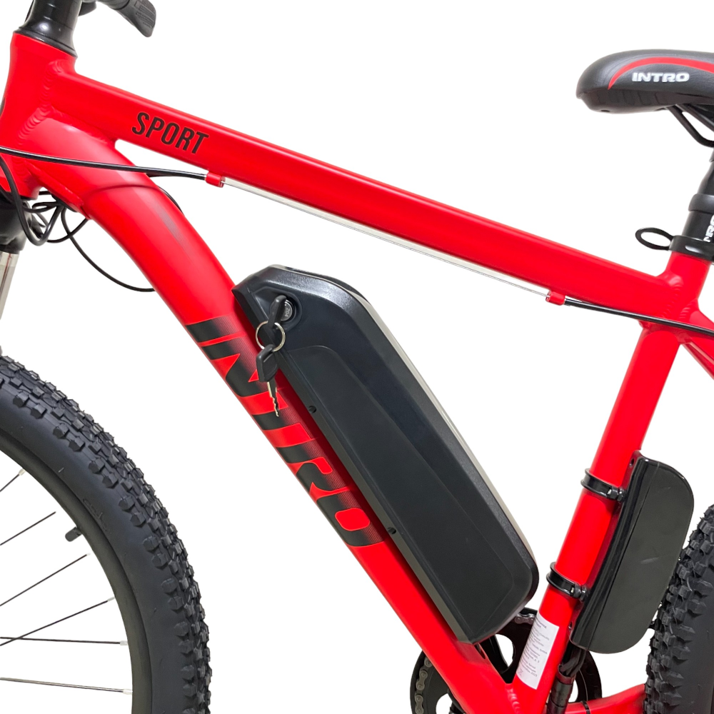 Электровелосипед INTRO Sport красно-черный 13