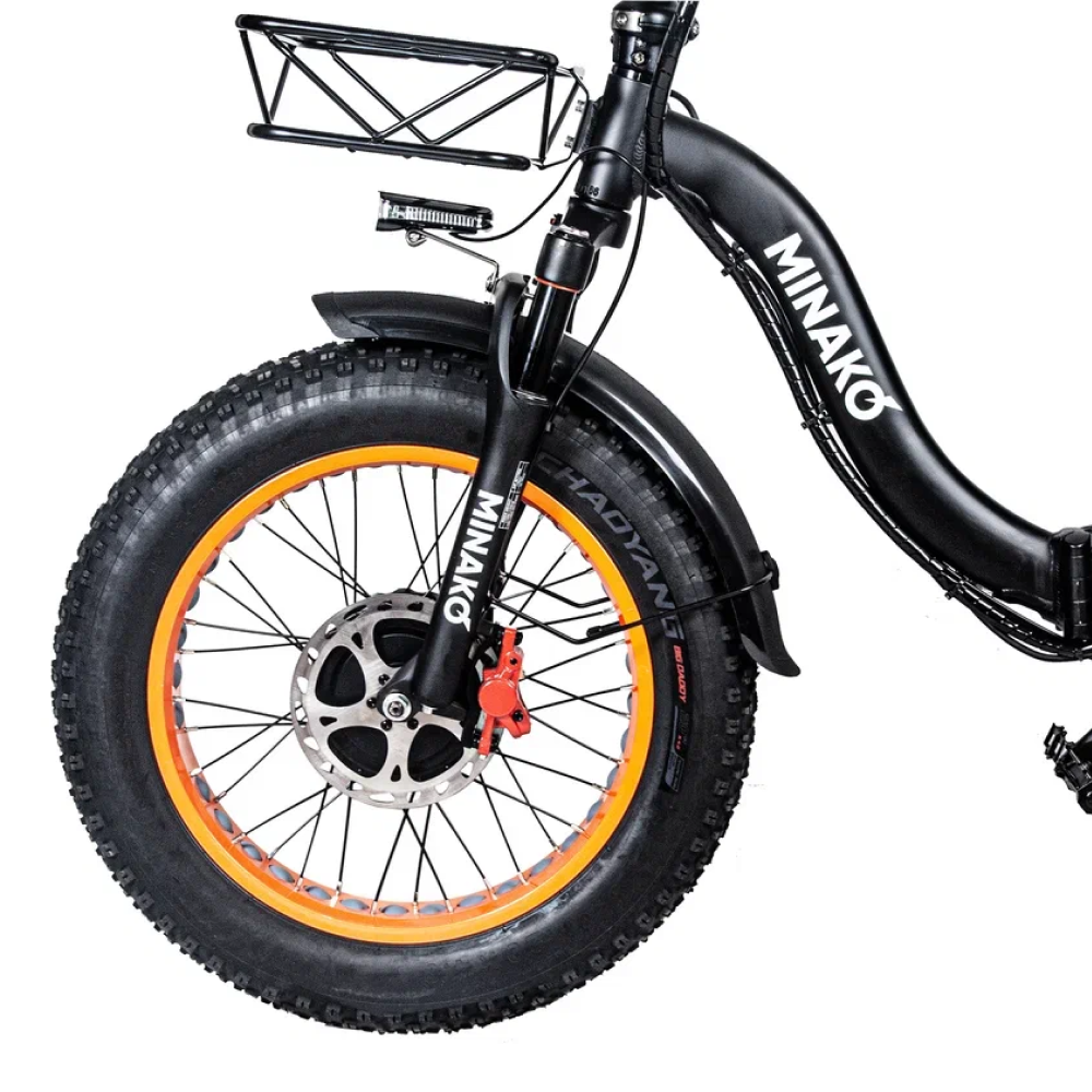 Электровелосипед Minako F11 Dual оранжевые диски 6